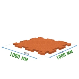 Универсальное резиновое покрытие 1000x1000x15мм Puzzle